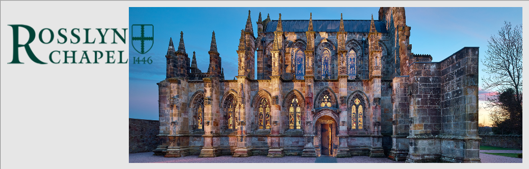 copyright logo & image reproduced with kind permission of Rosslyn Chapel Trust and Vic Sharp Photography